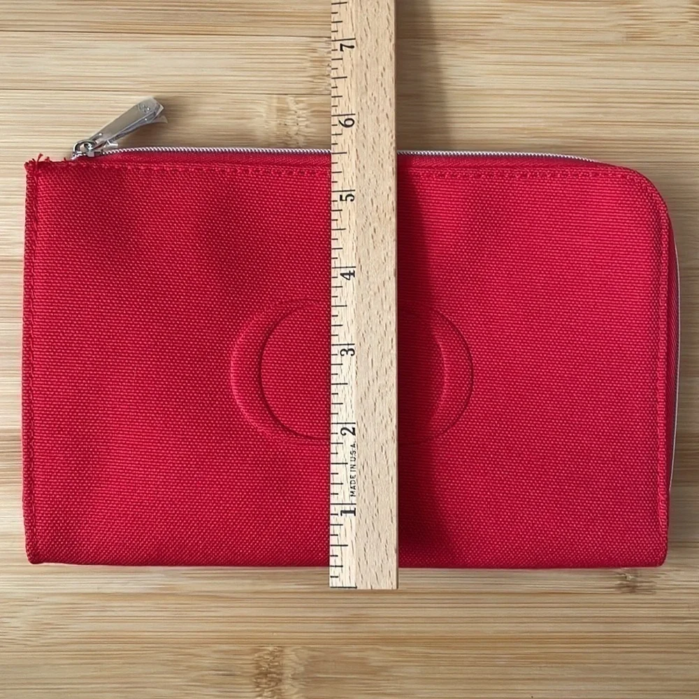 Brand New Dior Red Zippered Beauty Pouch 100% Recycled Materials in Box